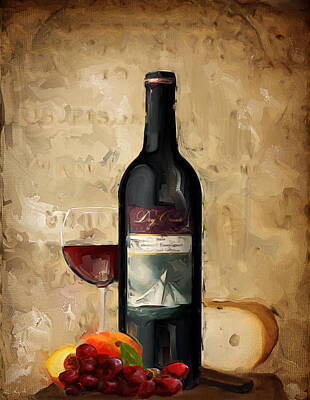 Elegant Wine Series Paintings Posters