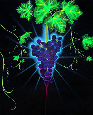 Grape Leaf Digital Art Posters