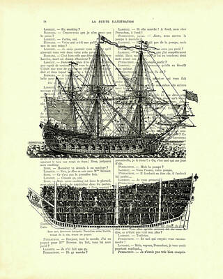 Ships Sails Mixed Media Posters