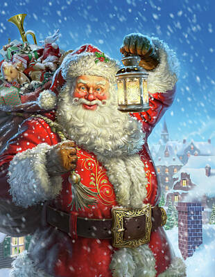 Santa Claus Digital Art Posters