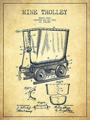 Mining Trolley Patent Posters