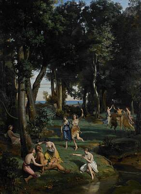 God Goddess Goddesses Landscape Idyllic Stream Idyll Courting Courtship Posters