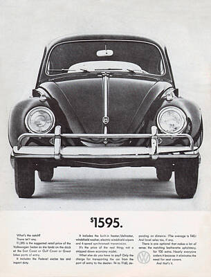 Volkswagen beetle rétro classic car affiche-poster print art A1 A2 A3 AA909