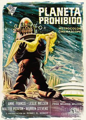 REPRO DECO AFFICHE CINEMA FORBIDDEN PLANET ROBBY ROBOT 1956 PAPIER190 OU 310 GRS 