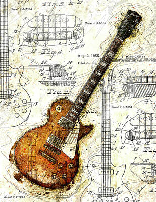 Poster Gibson Les Paul Guitar Print Large Format Photo/telacanvas 