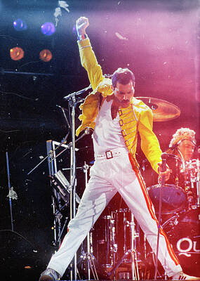 Queen's Lead Singer Freddie Mercury In Concert Reproduction Poster 