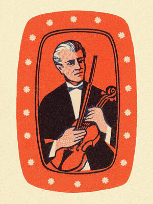 Violin Player Drawings Posters