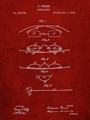 Glasses Patent Posters