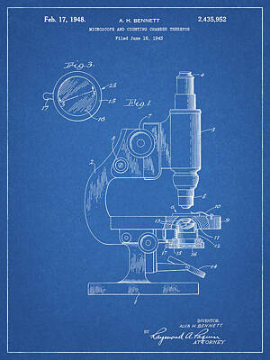 Microscope Patent Digital Art Posters