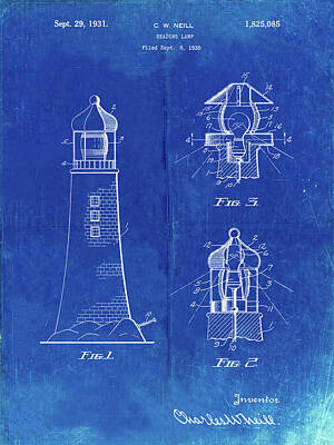 Lighthouse Blueprint Posters