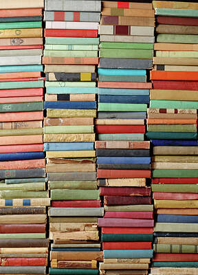 Close Up Of Antique Books In Leather #1 Poster by Tetra Images 