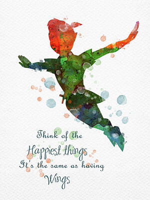 Citation de Peter Pan vintage dictionnaire murale Photo imprimée Happy Things Amour mignon 