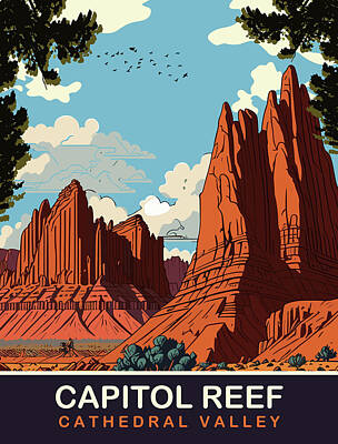 Cathedral Rock Digital Art Posters