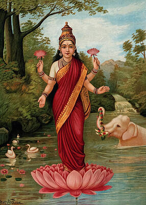 Goddess On Swan Paintings Posters