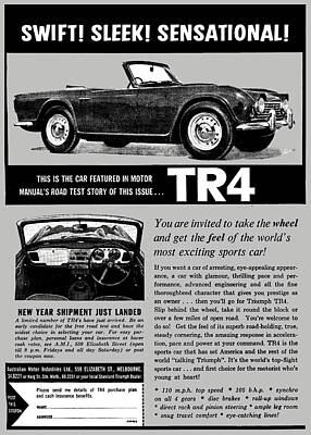 TRIUMPH tr4 a3 Poster retrò stampa dal classico anni'60 annuncio 1963 