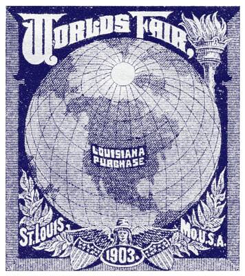 1904 US Poster Stamp St Louis World's Fair Louisiana Purchase