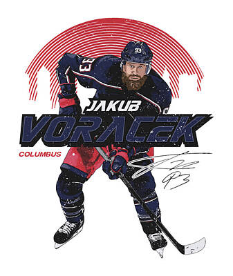 Jakub Voracek Hockey Paper Poster Blue Jackets - Jakub Voracek