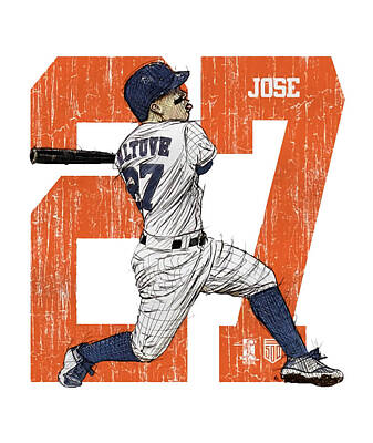 Jose Altuve Jersey Sticker Poster for Sale by marpmmaude