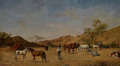 Arabian Arabia Middle East Middle Eastern Landscape Desert Horses Horse Posters