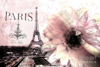 Dreamy Pink Sepia Paris Fine Posters