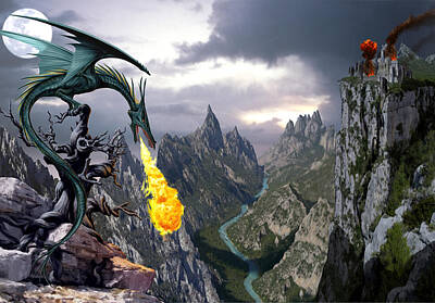 Dragon Attack Poster Print
