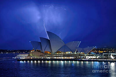 Lightning Above The Opera House Posters