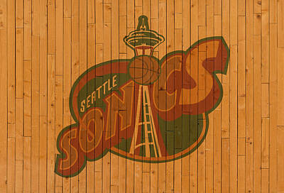 Basketball Oklahoma City Thunder Seattle Supersonics Art Long Sleeve T-Shirt  by Leith Huber - Pixels
