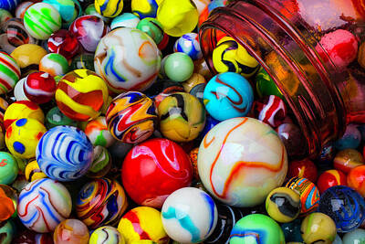 Jar Pouring Out Glass Marbles Poster by Garry Gay - Fine Art America