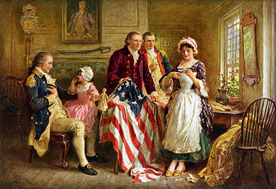 American Flag Colors Paintings Posters