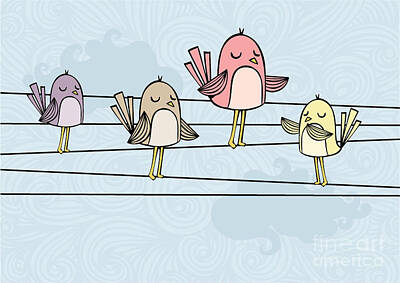 Designs Similar to Illustration Of Birds On Wires