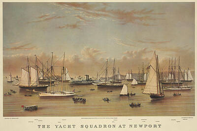 The Yacht Squadron At Newport Posters