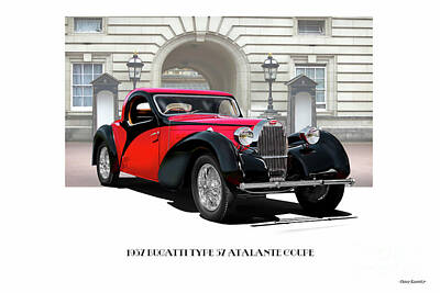 L'ARTE Annuncio Bugatti 57 1939 AUTO CAR Deco Poster stampati 