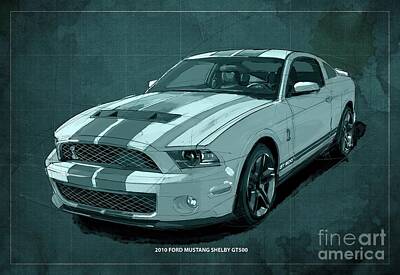 0266 FORD MUSTANG SHELBY GT500 Car Poster Poster Print Art A0 A1 A2 A3 A4 