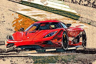 RED KOENIGSEGG CAR POSTER Photo Picture Poster Print Art A0 to A4 AA295 