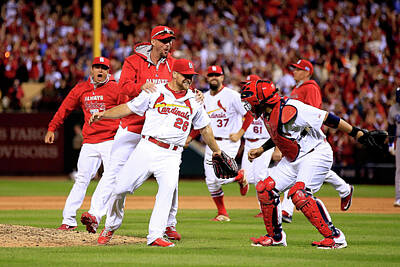 Yadier Molina St. Louis Cardinals Baseball Poster by David Haskett