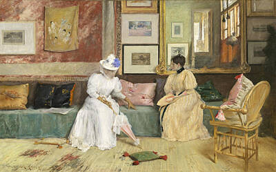 Sitting Room Parasol Conversation Interior Society American Impressionist Posters