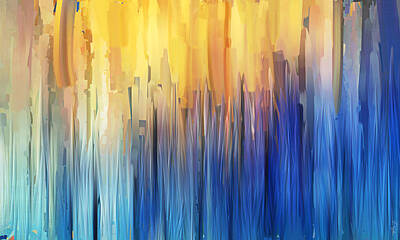 Turquoise And Blue Abstracts Posters