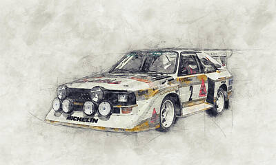 Audi Sport Quattro Red Rally Car Poster Picture Wall Art Print A3 