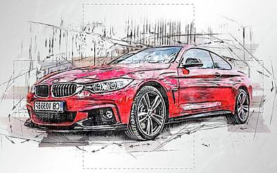 BMW M ROADSTER CAR RED SPORTS GIANT POSTER ART B1218