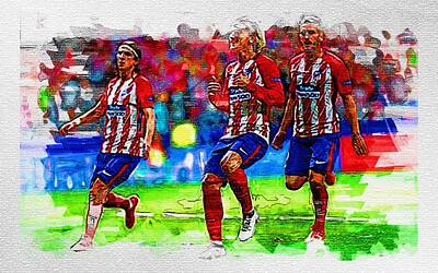 Atletico Madrid Sport Poster Players Stand 17/18 Fußball 61x91,5 cm 