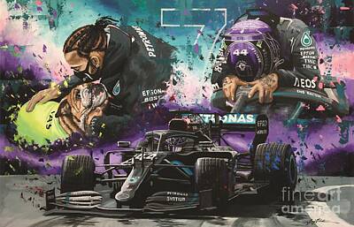 Lewis Hamilton victory Poster by Alain BAUDOUIN ABmotorART - Fine Art  America