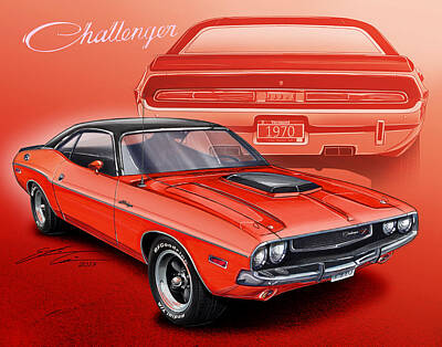 DODGE CHALLENGER 1970 2008 A4 POSTER GLOSS PRINT LAMINATED 11.7"x7.3" 
