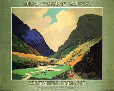 TT82 Vintage Thames Valley GWR Railway Travel Poster Print A3 17"x12"