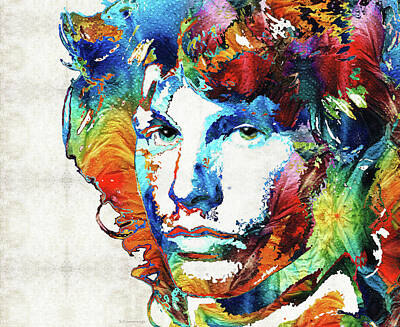 Jimi Hendrix Tribute Hidden Gem Art Wood Print by Sharon Cummings