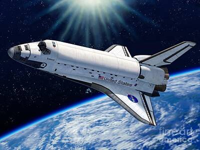 NEW POSTER NASA Space Shuttle Columbia in Earth Orbit with Bay Doors Open