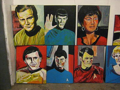 Star Trek 6 A4 superb Artprints by fletch Data,scotty,sulu,checkov riker,uhura 