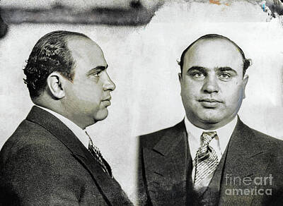 Photo Poster mafia art Encadrée Imprimer-Al Capone American Gangster Mugshot