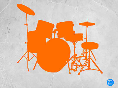 Drums/Band/Music Poster/Print 17x22 inch/Drum Set Silhouette/Musical Instruments