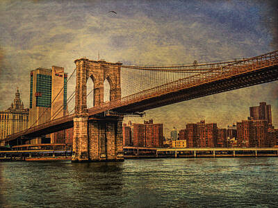 Brooklyn Bridge New York City USA Amerika Nacht NY Poster 0534 Postereck