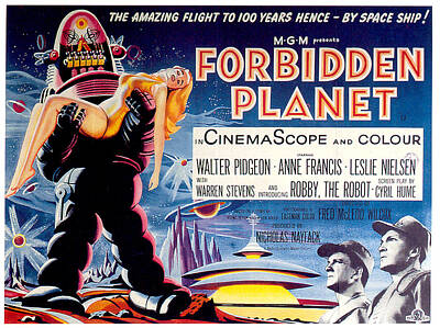 FORBIDDEN PLANET Movie POSTER Rare 50's Horror 2 Art 24x36in FABRIC Poster N2970 